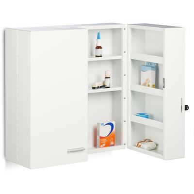 Medikamentenschrank xxl Premium Abschließbar 2-Türig, 11 Fächer HxBxT 53 x 53 x 20 cm