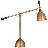 Robert Abbey Ledger Warm Brass Metal Desk Lamp with USB Port