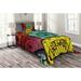 East Urban Home Microfiber Traditional Coverlet/Bedspread Set Microfiber in Green/Red/Yellow | Twin Coverlet + 1 Sham | Wayfair