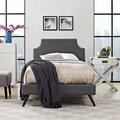 Corene Twin Platform Bed w/ Round Splayed Legs by Modway Upholstered/Polyester in Gray | 46 H x 42.5 W in | Wayfair MOD-5943-GRY