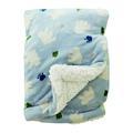 Newborn Luxurious Soft Baby Blanket Crib Pram Boys Girls Infant Cotton Fleece Fur Back Cot Bed Yogi Blue Swaddle Pram Shawl Wrap Toddler Snuggle E&A Distribution Limited (Yogi Blue)