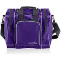 Athletico Bowling Bag for Single Ball - Single Ball Tote Bag With Padded Ball Holder - Fits a Single Pair of Bowling Shoes Up to Mens Size 14 (Purple)