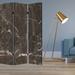 Orren Ellis Borum 48" X 72" Multi Color Wood Canvas Black Marble Screen Wood/Canvas in Brown | 72 H x 48 W x 1 D in | Wayfair