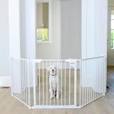 Extra Wide Expandable White Pet Gate, 90" L X 2" W X 29.5" W, 25 LBS