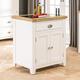 The Furniture Market Cheshire Cream Painted Small Kitchen Island Granite Butchers Block