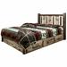 Loon Peak® Homestead Collection Lodge Pole Pine Platform Storage Bed Wood in Gray | 47 H x 46 W x 87 D in | Wayfair