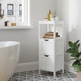 Charlton Home® Lauderhill 11.8" W x 35.1" H x 11.8" D Free-Standing Bathroom Shelves Manufactured in White | 35.1 H x 11.8 W x 11.8 D in | Wayfair