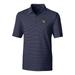 Men's Cutter & Buck Navy West Virginia Mountaineers Forge Pencil Stripe Polo