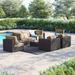 Sol 72 Outdoor™ Convene 8 Piece Outdoor Patio Sectional Set Synthetic Wicker/All - Weather Wicker/Wicker/Rattan in Brown | Wayfair