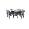 Lark Manor™ Andrick 9 Piece Outdoor Dining Set w/ Cushions Metal in Gray | Wayfair CF6C4DA761C04B7191461F95447EEC04