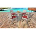 Beachcrest Home™ Bannister Square 4 - Person 39.5" Long Outdoor Dining Set w/ Cushions Metal in Brown/Gray/White | Wayfair ROHE6753 43172818