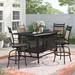 Lark Manor™ Lauri 5-Piece Patio Bar Set w/ 82" Party Bar Metal in Brown | 48 H x 82 W x 40 D in | Wayfair 69FEFF0587434A898F3DB9CB9BBC8646