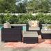 Sol 72 Outdoor™ Convene Wicker Rattan 4-Piece Outdoor Patio Furniture Set Wicker/Rattan in Gray/White | 33 H x 37.5 W x 35 D in | Wayfair