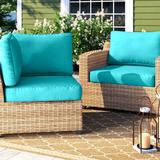 Wade Logan® Babram 24 Piece Indoor/Outdoor Lounge Chair Cushion Set Acrylic in Green/Blue/Brown | 6 H in | Wayfair 975F49B309F74C108CF587E5D725B72F