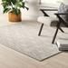 Gray/White 48 x 0.59 in Area Rug - Ebern Designs Arshia Geometric Ivory/Light Gray Area Rug, Polypropylene | 48 W x 0.59 D in | Wayfair