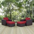Sol 72 Outdoor™ Convene Wicker Rattan 4-Piece Outdoor Patio Furniture Set Wicker/Rattan in Gray/Black | 33 H x 37.5 W x 35 D in | Wayfair