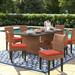 Lark Manor™ Ambroselli Rectangular 6 - Person 80" Long Outdoor Dining Set w/ Cushions Metal in Brown | Wayfair 62201B99E9DB42DDBF859DE5F3186B86