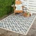 Blue/White 79 x 0.25 in Area Rug - Wade Logan® Arneshia Geometric Blue/Bone Area Rug, Polypropylene | 79 W x 0.25 D in | Wayfair