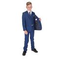 Cinda 5 Piece Blue Checked Boy Suits Boys Wedding Suit Page Boy Party Prom 7-8 Years