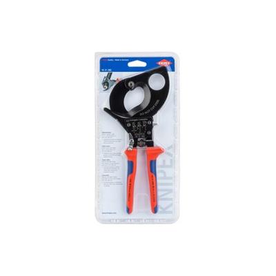 Knipex - Kabelschneider, Mehrkomponenten-Hüllen, Ratschenprinzip, Kabelschneider, Länge: 95 31 280