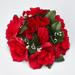 House of Hampton® Flower Candle Ring Roses Floral Arrangement Polyester in Red | 9 H x 9 W x 5 D in | Wayfair 747624DEBD154F728FA74E6788CB311E