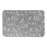 The Holiday Aisle® Kershner Bunny Sketch Rectangle Non-Slip Animal Print Bath Rug Polyester in Gray | Wayfair C0AF86C57A3C41EE9BEE7848EFA5EF35