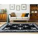 Black/Gray 94 x 0.53 in Area Rug - Fleur De Lis Living Goines Border Black Area Rug Polypropylene | 94 W x 0.53 D in | Wayfair