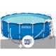 Kit piscine tubulaire Intex Metal Frame ronde 4,57 x 1,22 m + 6 cartouches de filtration