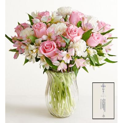 1-800-Flowers Everyday Gift Delivery Heartfelt Condolences Double Bouquet W/ Clear Vase & Winchime