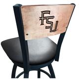 Holland Bar Stool NCAA Swivel Bar Stool Upholstered/Metal in Black | 39 H x 18.5 W x 17 D in | Wayfair L03825BWMedMplAFSU-FSBlkVinyl