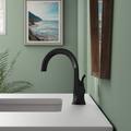 Moen Doux Single Hole Bathroom Faucet w/ Drain Assembly in Black | 5.56 W in | Wayfair S6910BL
