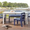 Uwharrie Chair Jarrett Bay Solid Wood Dining Table Wood in Blue | 21 H x 48 W x 40 D in | Outdoor Dining | Wayfair JB92-028