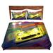 East Urban Home Corvette Lemans Racecar Duvet Cover Set Microfiber in Blue/Indigo/Yellow | 1 King Duvet Cover + 2 King Shams | Wayfair