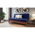 Orren Ellis Ebaristo Futon & Mattress Wood/Solid Wood/Polyester in Gray/Green/Blue | 82 W x 35.5 D in | Wayfair CB93A74F555640EB8585CAC14014A21B