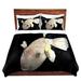 East Urban Home Deep Sea Life Puffer Fish Duvet Cover Set Microfiber in Black/Gray | 1 Queen Duvet Cover + 2 Standard Shams | Wayfair