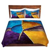 East Urban Home Abstract Duvet Cover Set Microfiber in Blue/Indigo/Orange | 1 King Duvet Cover + 2 King Shams | Wayfair