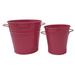 August Grove® Nohoff 2-Piece Galvanized Steel Pot Planter Set Metal in Pink | 9 H x 9 W x 9 D in | Wayfair 160900F0FE00498DBB89F04E207F2704