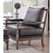 Armchair - Langley Street® Crowthorne 73.66Cm Wide Armchair Faux Leather/Wood in Gray | 39 H x 29 W x 34 D in | Wayfair