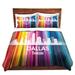 East Urban Home City II Dallas Texas Duvet Cover Set Microfiber in Blue/Red/Yellow | 1 King Duvet Cover + 2 King Shams | Wayfair