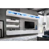 Orren Ellis Waconia Floating Entertainment Center for TVs up to 85" Wood in White | Wayfair 40D136F580E94979B49E36DA70E00872