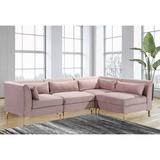Pink Sectional - Mercer41 SantaFe 65" Wide Velvet Reversible Modular Corner Sectional Velvet | 30 H x 99 W x 65 D in | Wayfair