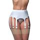 Nylon Dreams NDL11 Women's White Garter Belt 10 Strap Suspender Belt Medium