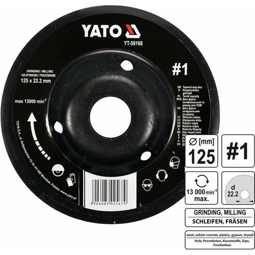 YATO Profi Raspelscheibe für Winkelschleifer 125mm Nr1 Konvex