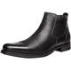 ANUFER Men's Cool Retro Genuine Leather Chelsea Boots Ankle High Dress Shoes Black SN01905 UK9.5