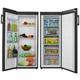 Cookology Tall Upright Fridge & Freezer Pack in Black, 55 x 142cm tall, Side-by-Side