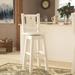 Loon Peak® Homestead Collection 30" Bar Stool Wood in Brown/White | 44 H x 19 W x 18 D in | Wayfair 89C0DE4ACC0246DD87F37582DC517507