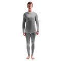 Jasmine Silk Men's Round Neck Pure Silk Thermal Long Sleeves Top Grey (Small)