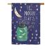 Breeze Decor Moon Stars Fireflies Jars Inspirational 2-Sided Polyester 40 x 28 in. House Flag in Blue | 40 H x 28 W in | Wayfair