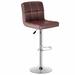 Orren Ellis Sanya Swivel Adjustable Height Bar Stool Upholstered/Leather in Brown | 20 W x 17.5 D in | Wayfair 37D6F56E154B4E3AB179526B7B773389