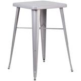 Ebern Designs Giguere Commercial Grade 23.75" Square Metal Indoor-Outdoor Bar Height Table Metal in Gray | 40 H x 27.75 W x 27.75 D in | Wayfair